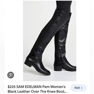 $225 Sam Edelman PAM black leather boots size 8